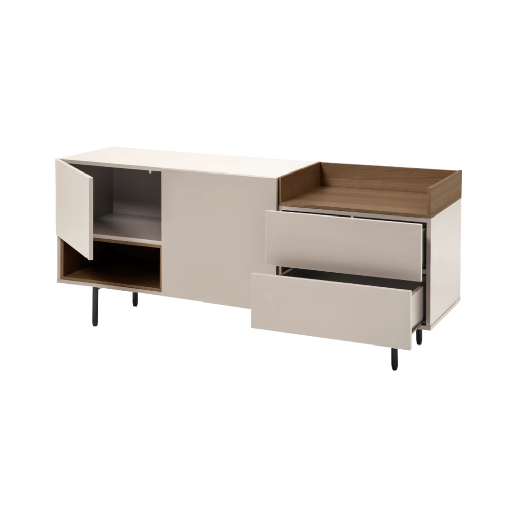 Aparador Kely de melamina con 2 puertas y 2 cajones