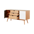 Mueble bajo Nio de melamina con 2 puertas y 3 cajones