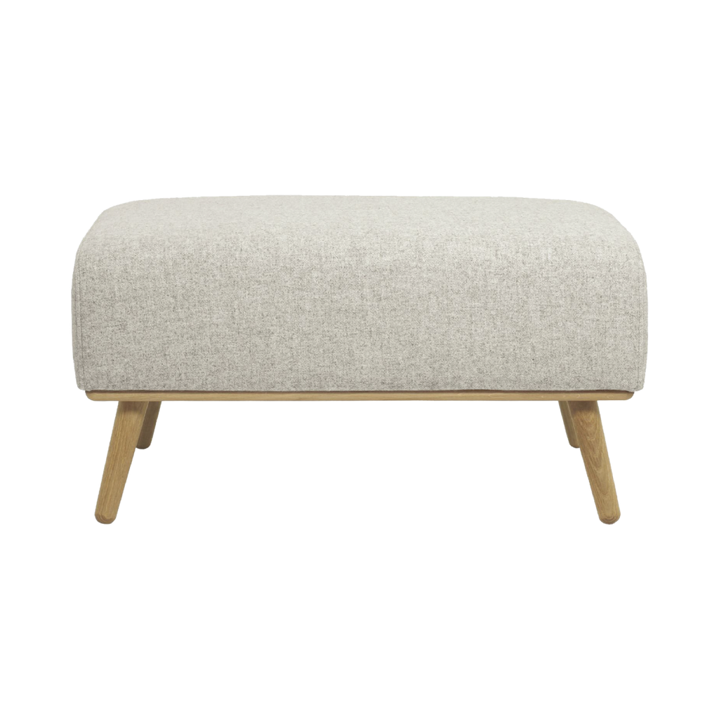 Banqueta Melva gris con de patas madera maciza