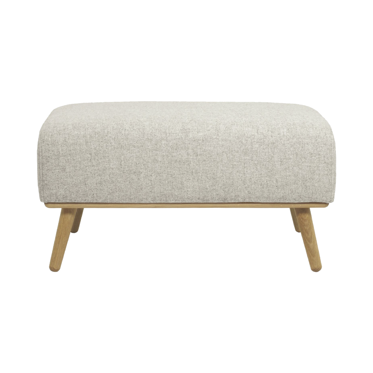 Banqueta Melva gris con de patas madera maciza