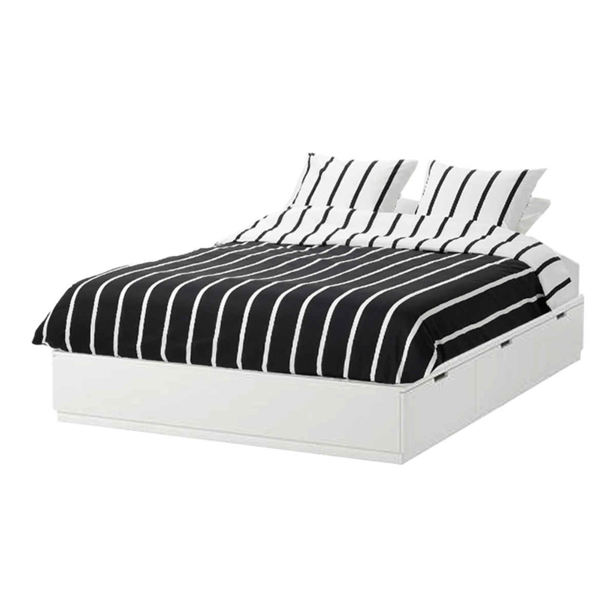 Cama Zoe de melamina blanco con cajones laterales