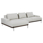Sofá chaise lounge Charlot beige claro con patas metálica