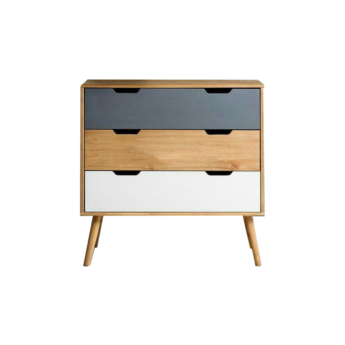 Cómoda Maison de melamina de 3 cajones multicolor