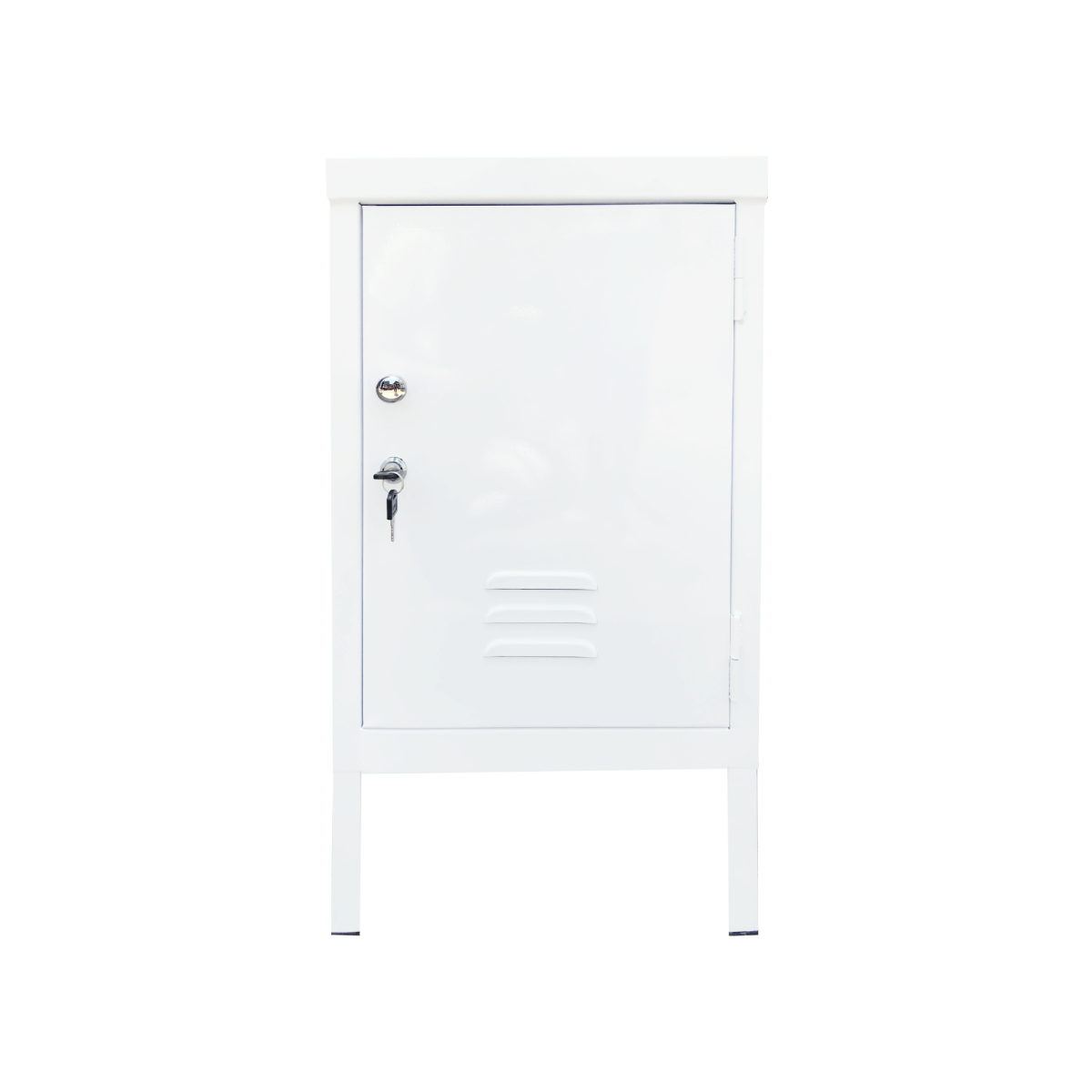 Mesita de noche Retro Locker metálica acabado en blanco