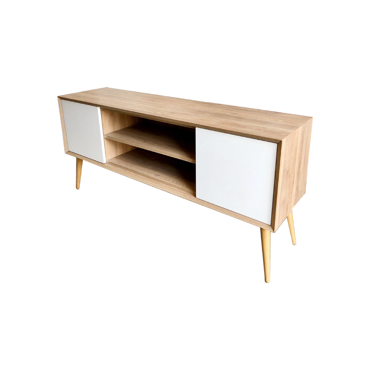 Mueble de TV Acacia de melamina con patas de madera