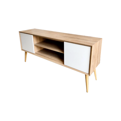 Mueble de TV Acacia de melamina con patas de madera