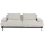 Sofá Charlot beige con patas metálica (3 plazas)