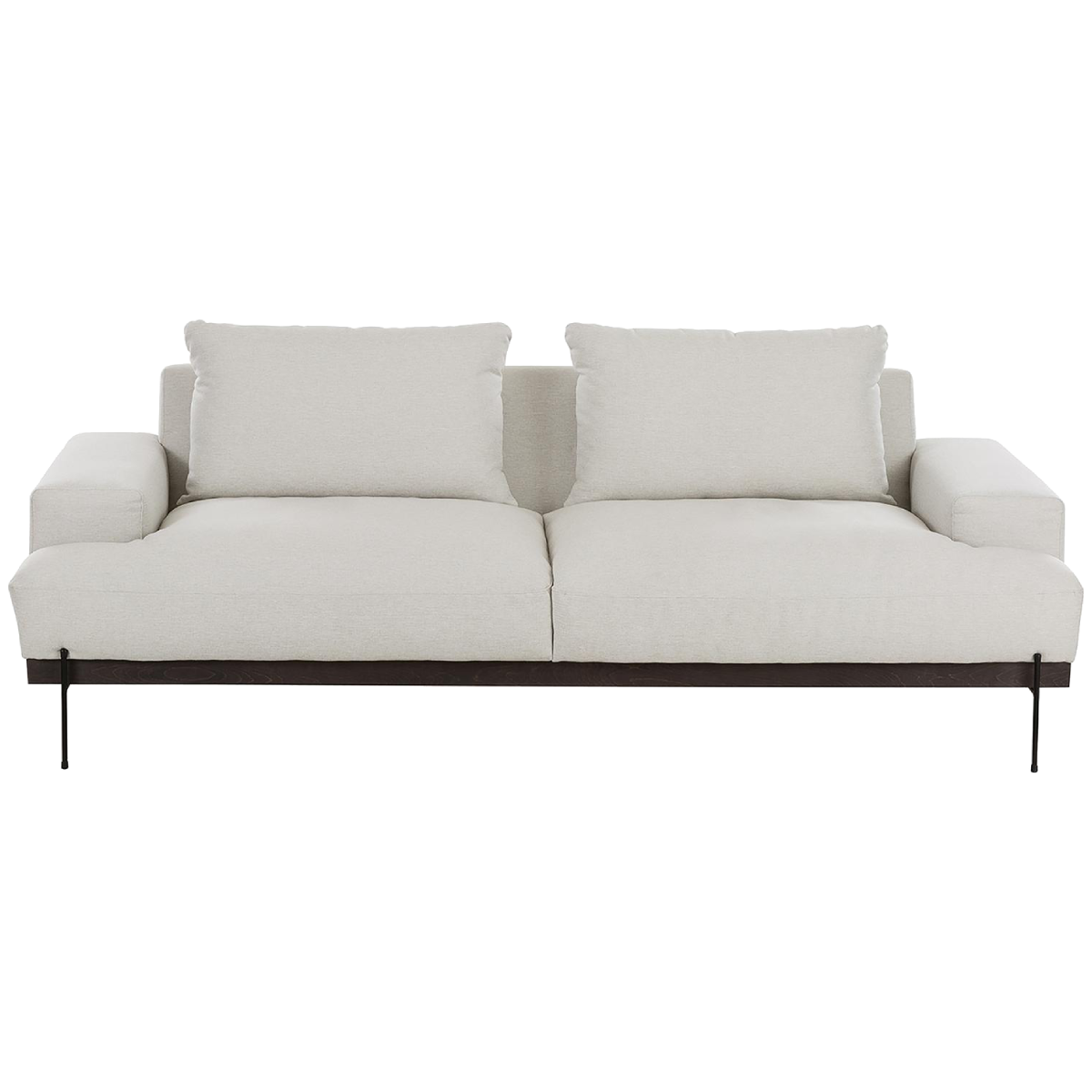 Sofá Charlot beige con patas metálica (3 plazas)
