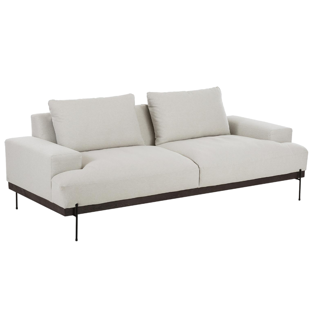 Sofá Charlot beige con patas metálica (3 plazas)