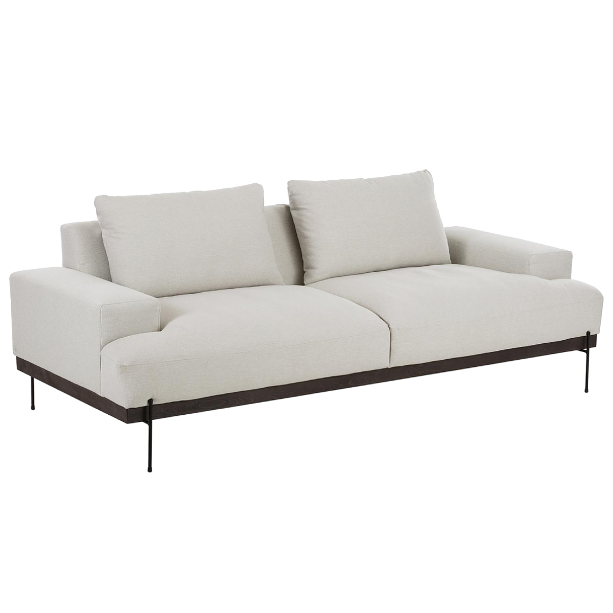 Sofá Charlot beige con patas metálica (3 plazas)