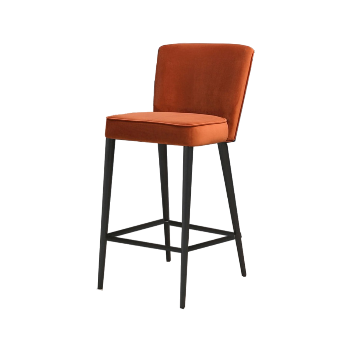 Silla alta Viena terracota con patas madera maciza negro